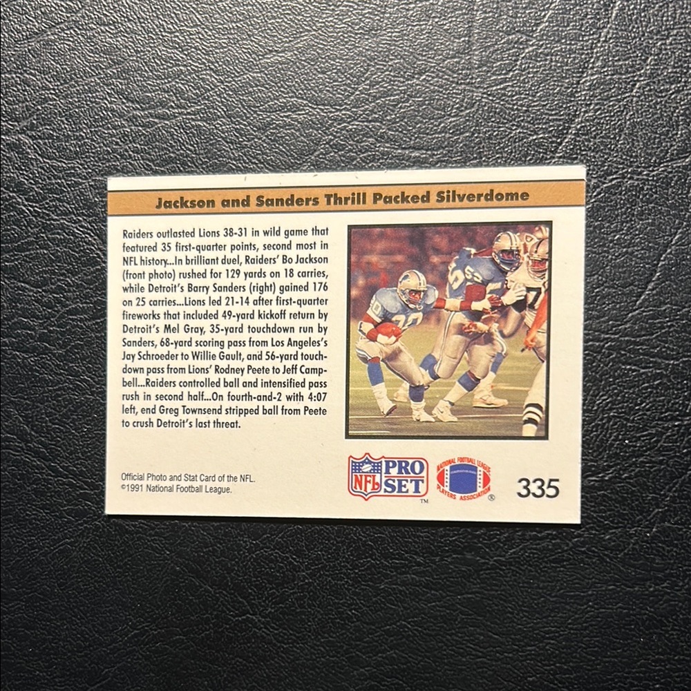1990 Pro Set NFL Card - The Bo and Barry Show - Picture 2 of 2